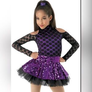 Weissman Kids Dance Costume Purple Tutu Dress. Discontinued style IC fits 7/8